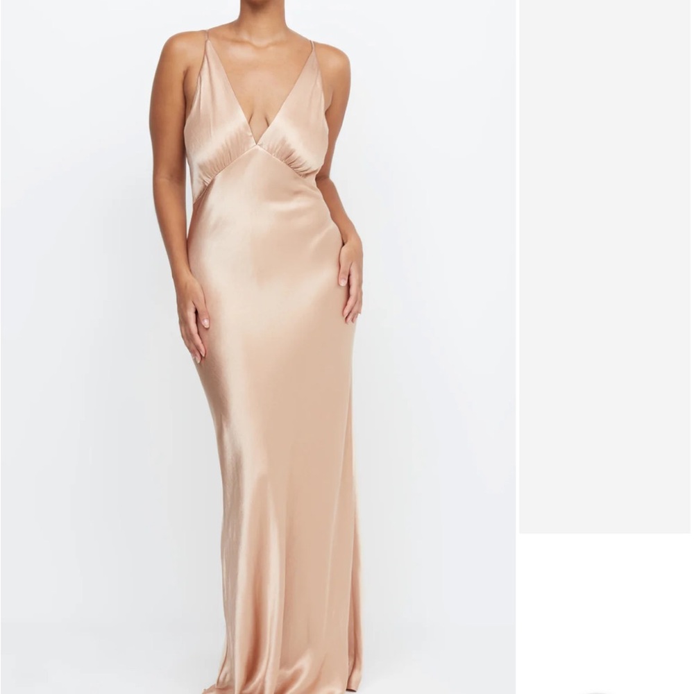 Bec & Bridge Moon Dance V Maxi Dress in Rose Gold